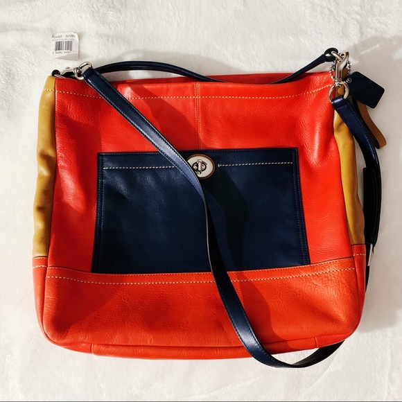 COACH Vermillion Multicolor Leather Hobo Bag NEW!! - Picture 5 of 8